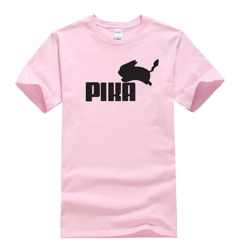 Забавная футболка «Покемон Пикачу» для мужчин и женщин, маленький размер, футболка для мальчиков и девочек, брендовые Летние повседневные топы с рисунком аниме, хлопковые футболки, футболки - Цвет: Pink 1