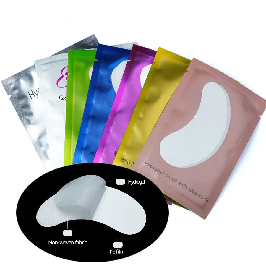 

50/100 pairs Eyes Paper Patches Under Eye Pads Pearl Eye Tips Sticker Wraps Eyelash Extension Make Up Tool 5 Colors for Choose