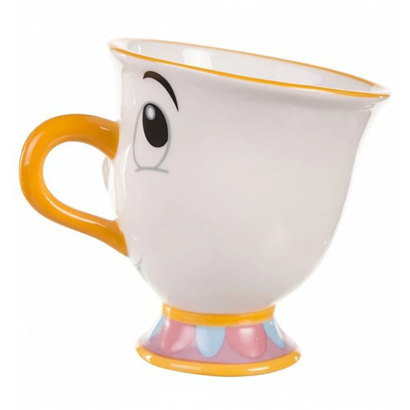 Кружка с чипом красавицы и чудовища с золотой фольгой, маленькая чашка для чая, скульптурная керамическая чашка для чая, милая детская чашка унисекс(301~ 400 мл