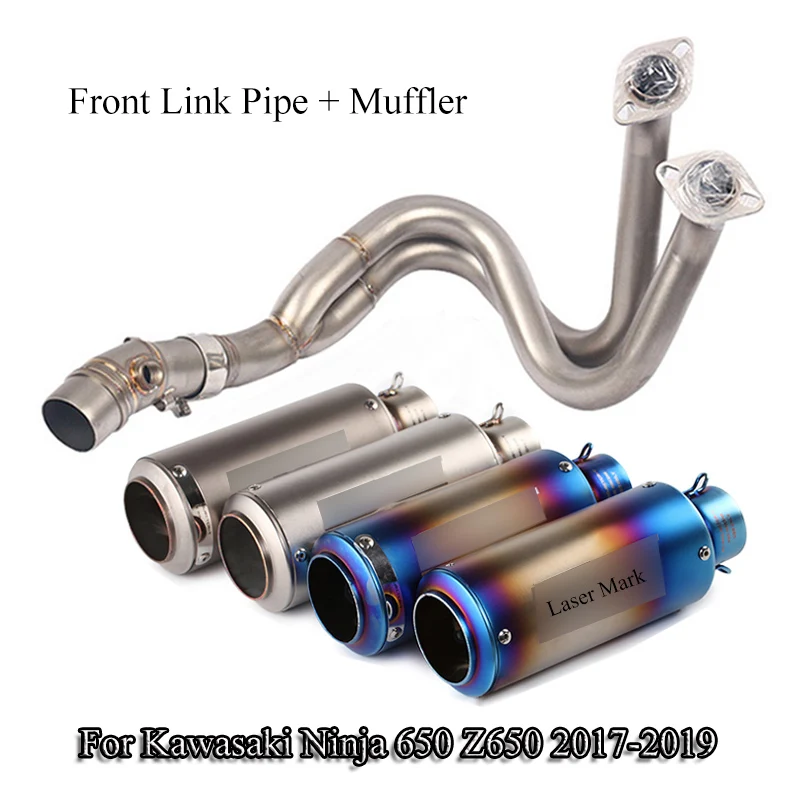 

Slip On For Kawasaki Ninja 650 Z650 Exhaust System Pipe Muffler Exhaust Pipe Header Front Connect Link Tube 2017-2019 Moto Refit