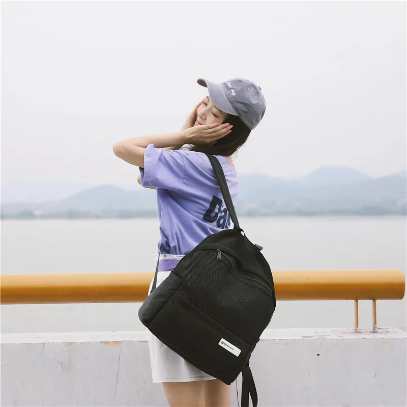 Menghuo Simple Style Net Backpack Women Backpacks for Teenage Girls School Bags Fashion Vintage Solid Leisure Book Bag Mochilas (36)