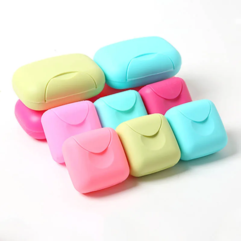 Color Soap Box Sealed Soap Case Round Travel Soap Holder Home Supplies
