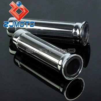 

Hot Custom Black and Chrome CNC Aluminum Motorcycle Hand Grips 22mm For Harley-Davidson Dyna