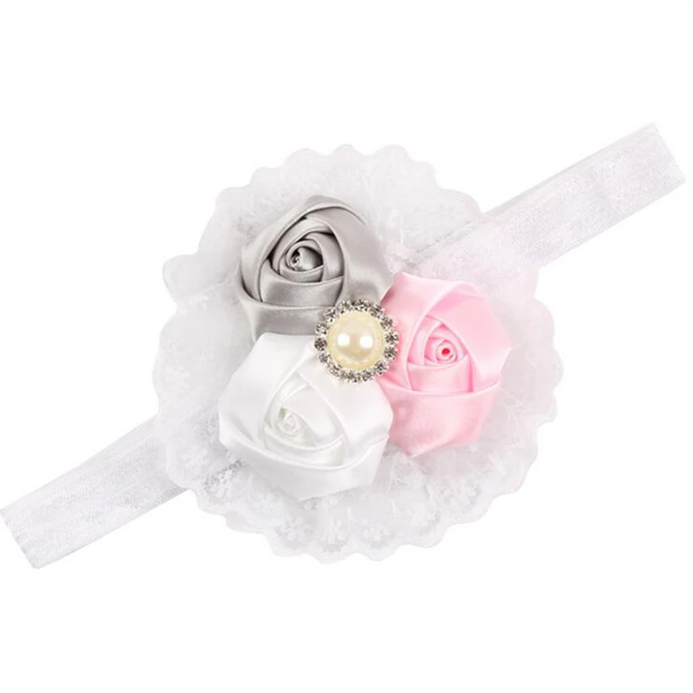 Повязка на голову с цветочным рисунком милый комплект детской одежды для девочки; детское платье розового цвета с изображением кролика для малышей повязка на голову для малыша-тюрбаны для детей, обтянутые кружевом красного цвета новая милая резинка для волос
