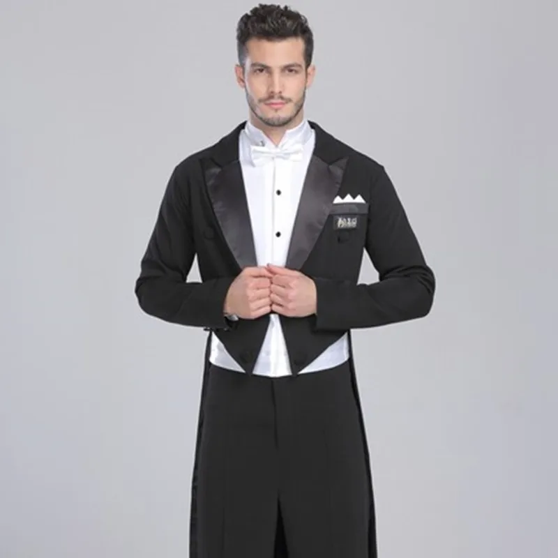 

2018New men's tuxedo swimsuit dress smoking masculino standard dance men suit black two pieces mens wedding suits jacket+pants