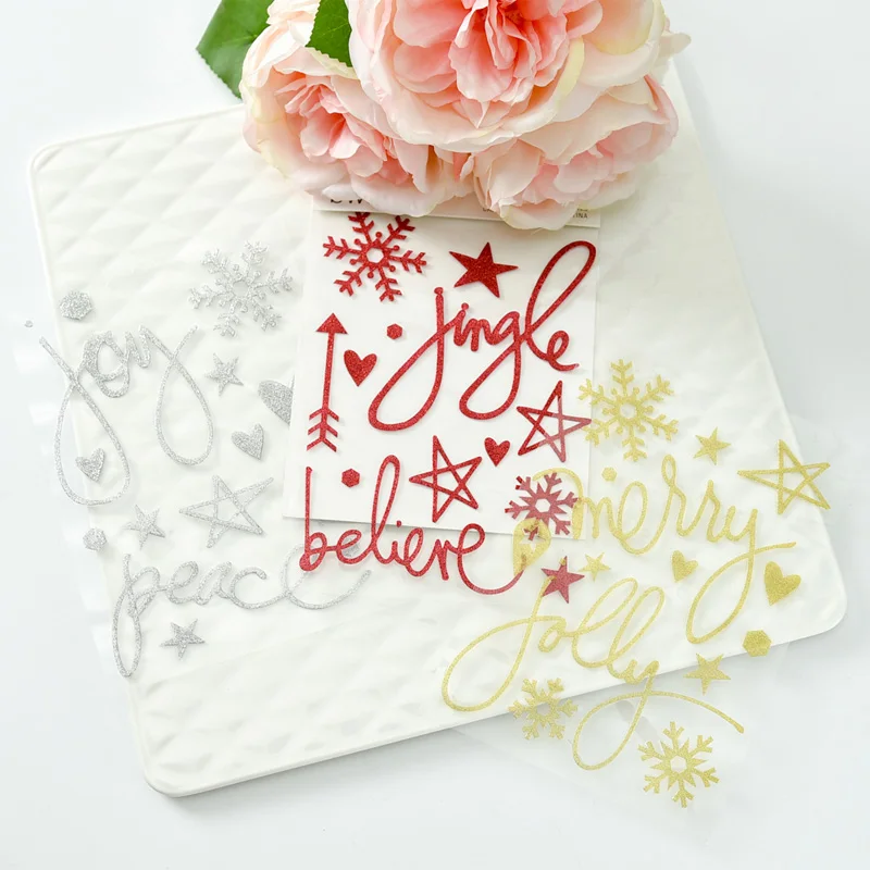 

KSCRAFT Snowflake Glitter Sticker for Scrapbooking Album Sticker/ Christmas Crafts Decoration/ Phone Sticker