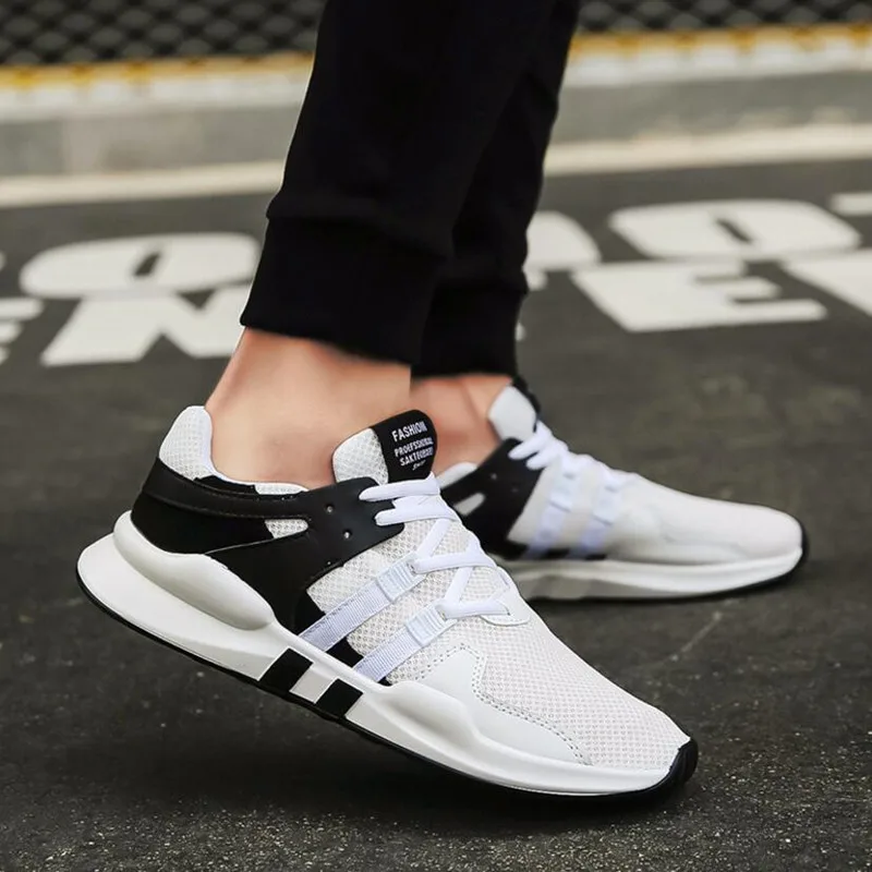 

2019 New Mesh Men's Shoes Spring and Autumn Fashion Men's Shoes Wild Sneaker Casual Men's Canvas Shoes Strip Men's Shoes 39-44