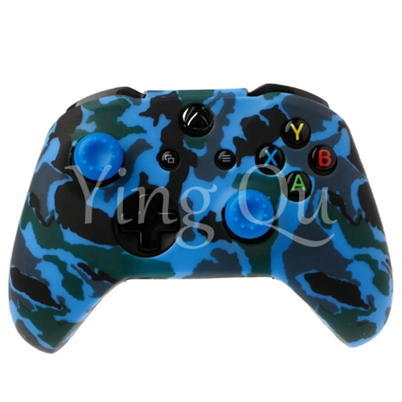 Camouflage Silicone Gamepad Cover + 2 Joystick Caps For XBox One X S Controllers (6)