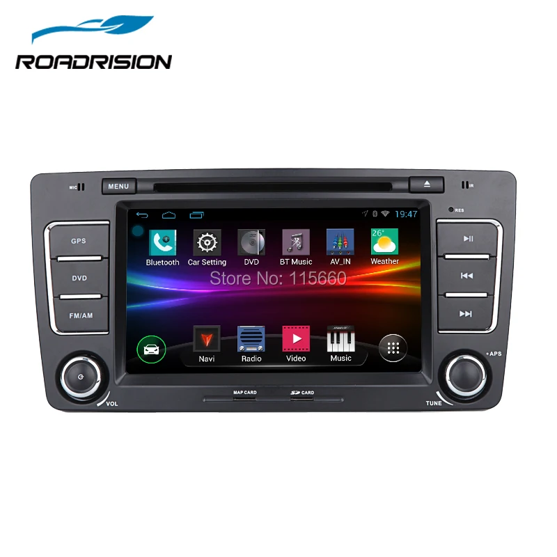 RoadRision 2Din Android 6 0 четырехъядерный 7 дюймовый автомобильный DVD плеер для Skoda Octavia 2009