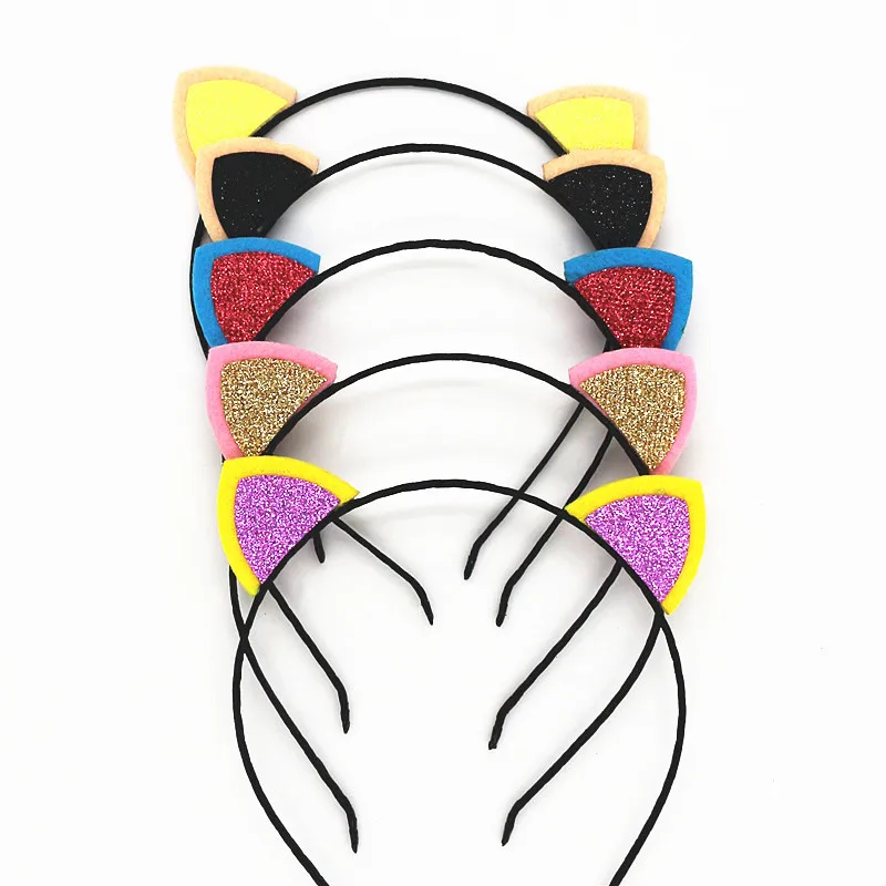 

Stylish Women Girls Sequins Cat Ears Headband Head Hoop Kid Hair Accessories For Women festival Headwear Sexy Hair Band