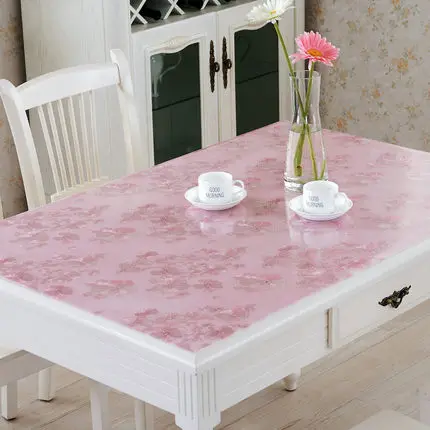 PVC Waterproof Anti-Hot Tablecloth Soft Glass Transparent Table Cover Plastic Table Mats Dining Table Kitchen Home Decor ZM193