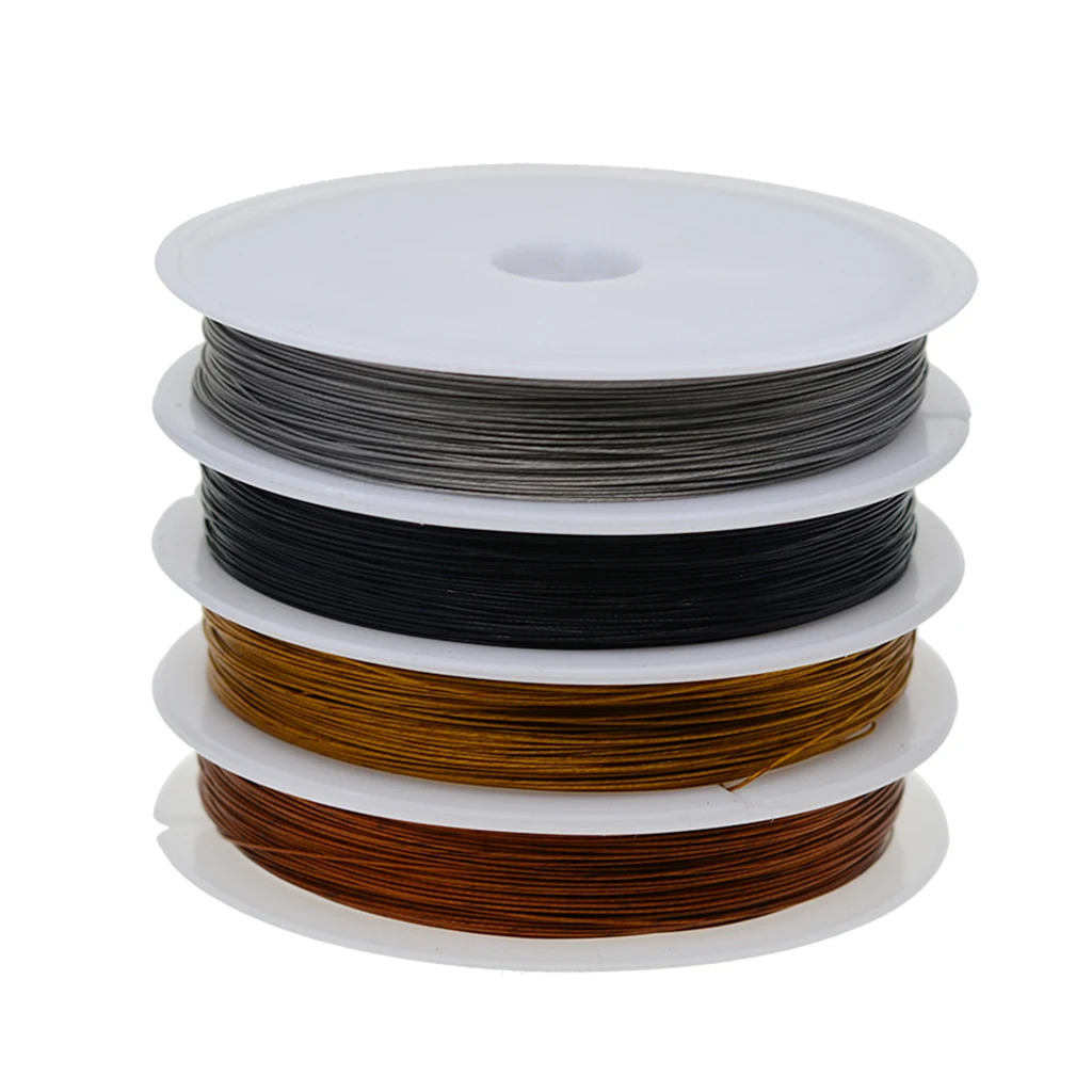 

1 Roll of 50 Meters Steel Wire Tiger Tail Beading Wire Jewelry Making Cord Wire Findings Accessories 0.38mm