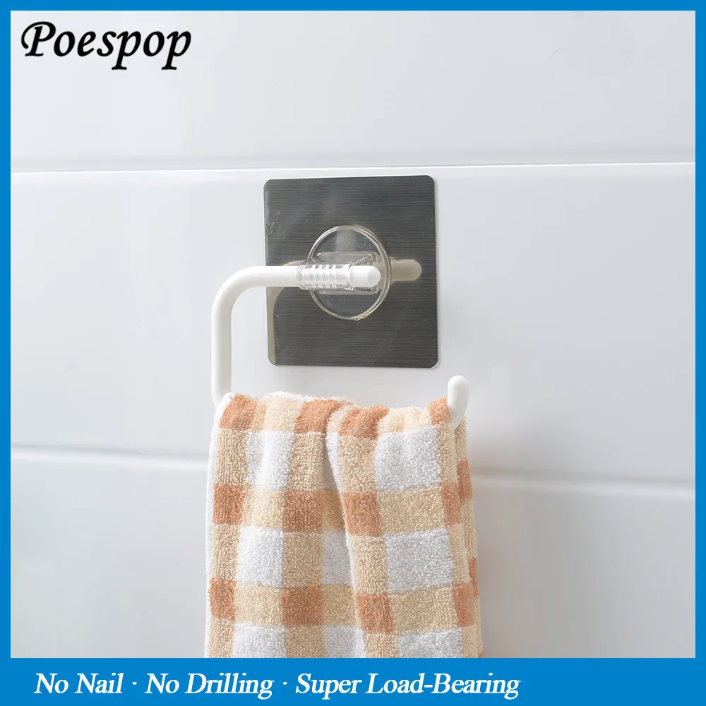 Posepop Strong Magic Flexible Sticker Plastic Hand Towel Ring Holder