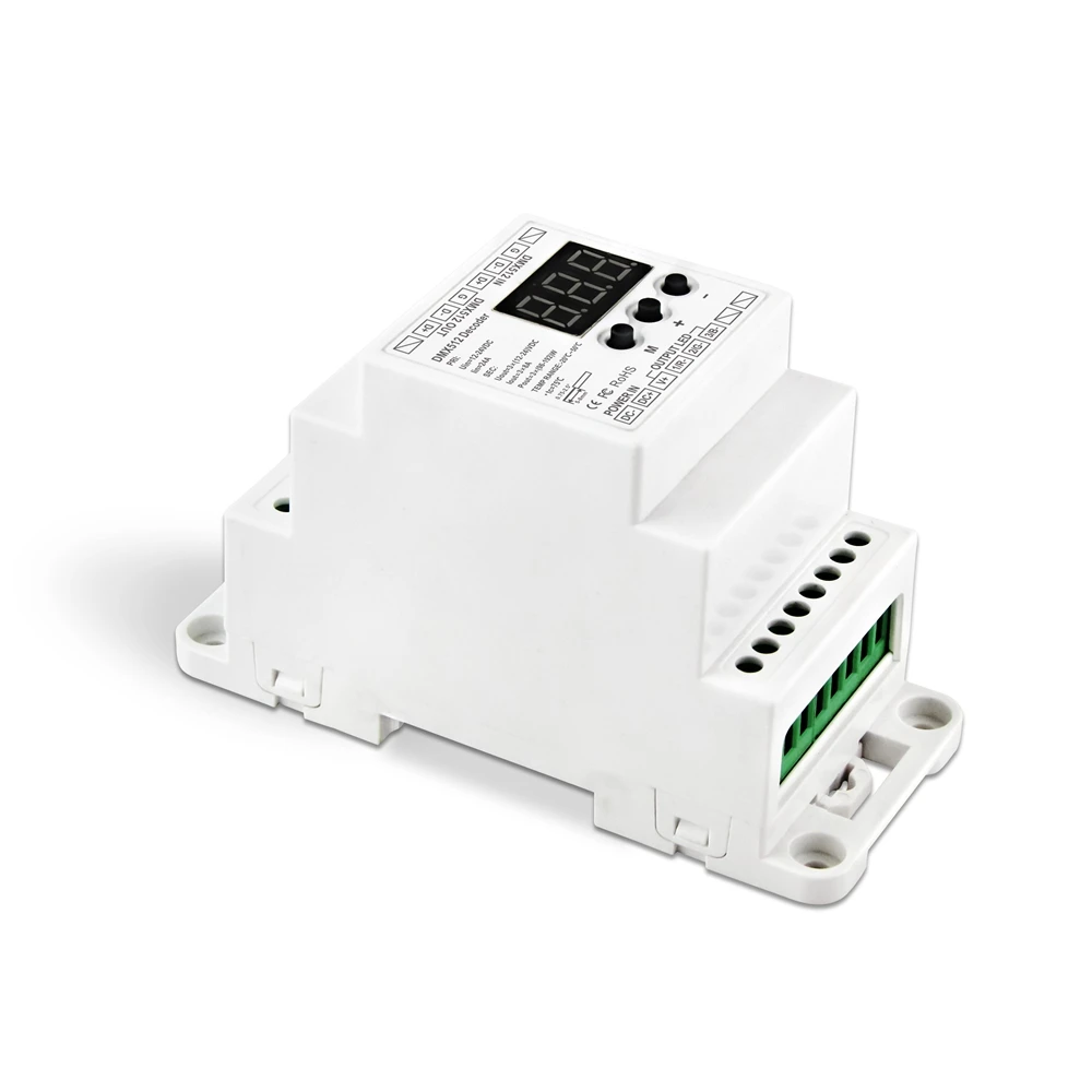 DMX512/1990 Decoder Controller For Led Strip Light Lamp New BC-833-DIN DIN Rail DC12 24V 8A*3CH Output,3CH Constant Voltage