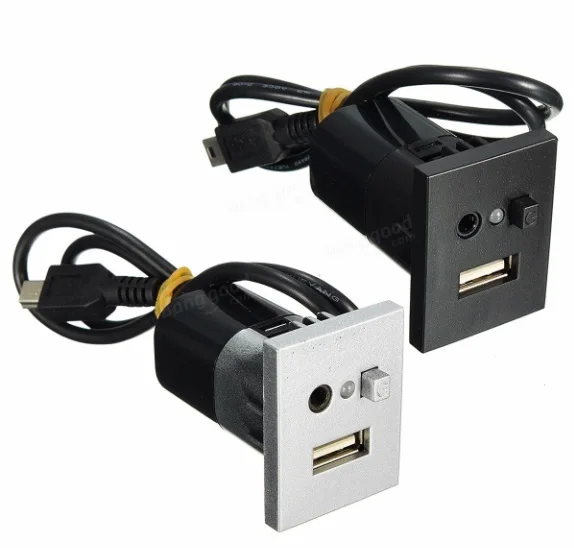 USB/AUX Слоты интерфейсы Разъем кнопка с мини USB кабелем адаптер для Ford Focus C MAX I focus 2