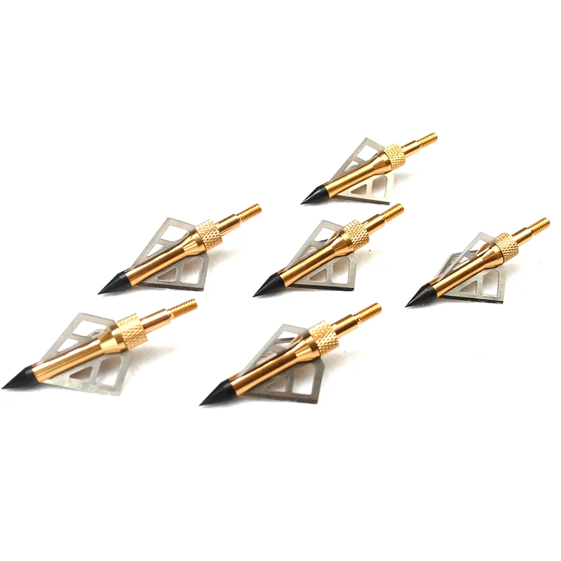 12pcs Archery Hunting Broadheads Points 100 grain 3 Blades Steel Arrow Heads for Crossbow Shooting- Free shipping