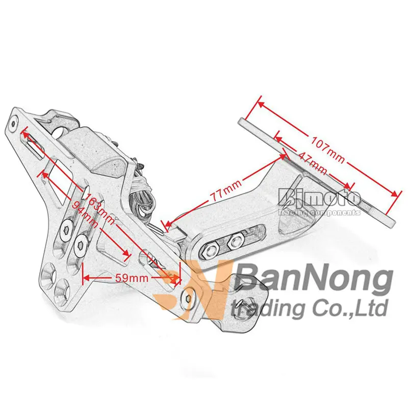Мотоциклетные регулируемый угол Алюминий номерной знак Рамки держатель Универсальный кронштейн для Ktm Suzuki BMW honda