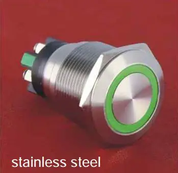 

Onpow 22mm 12V Green Ring LED IP65 1NO1NC Momentary Stainless Steel Push Button Switch (GQ22-L-11E/G/12V/S) CE, RoHS