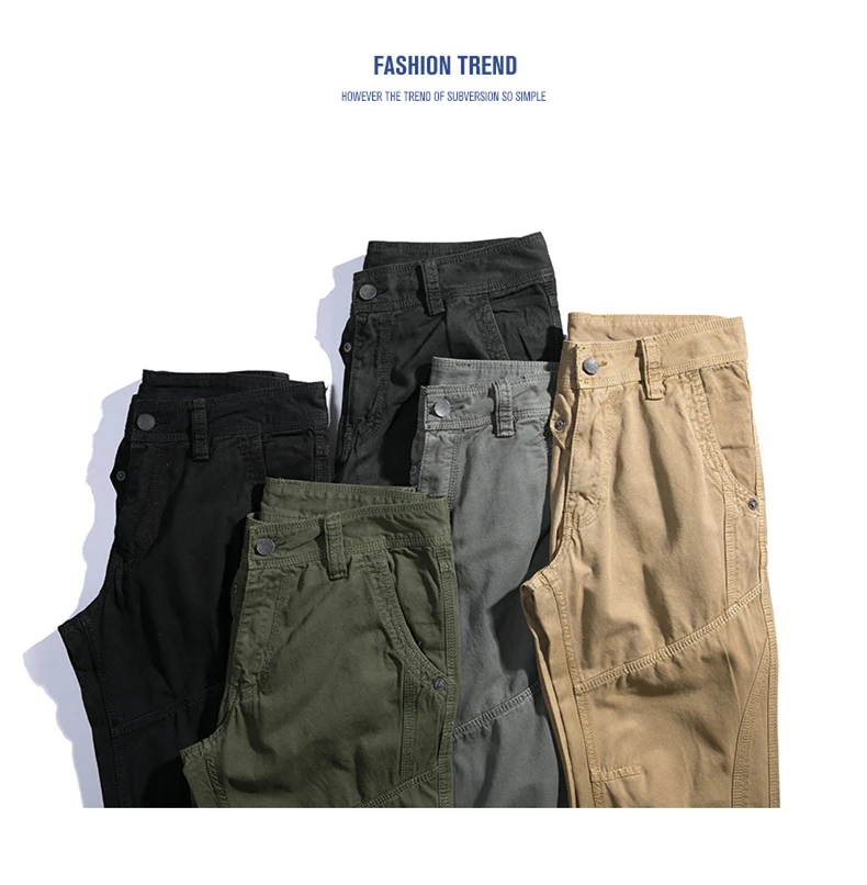 Oufisun мужские повседневные брюки карго Brnad Новинка Весна Лето хлопок мягкий карман Модные Повседневные однотонные брюки для мужчин