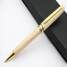 Офисная Подарочная белая высококачественная деревянная деформированная шариковая ручка