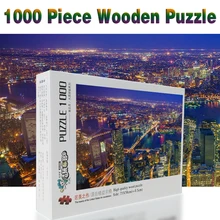 США домов реки 1000 шт. взрослых головоломки деревянные головоломки пейзаж Пазлы для детей развивающие игрушки, подарки