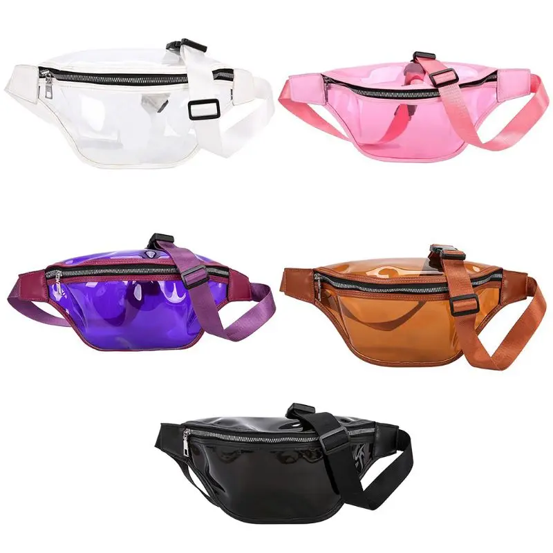 

Fashion Women Holographic Waist Fanny Pack Transparent Belt Bag Travel Hip Bum Purse Chest Phone Pouch