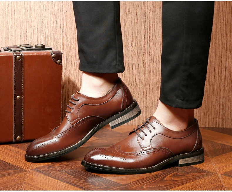 Men's Leather Casual Shoes' Oxfords Office Casual Leather Shoes Men Office Genuine Leather Shoes Men Oxfords Wedding Shoe Dress (8)