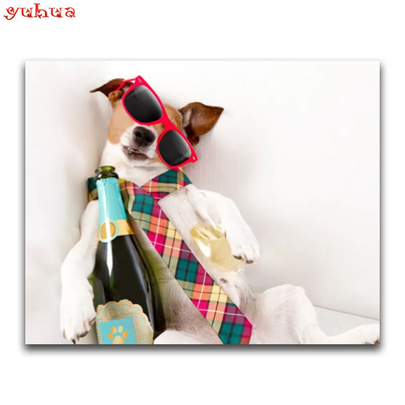 5D DIY Diamond embroidery dierlijk Round Diamond mosaic paintings colorful dogs Full Square Diamond painting Cross stitch Animal_