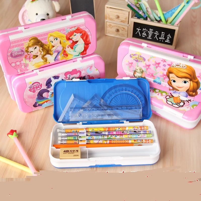 Children's stationery box Korean creative cute princess three tier