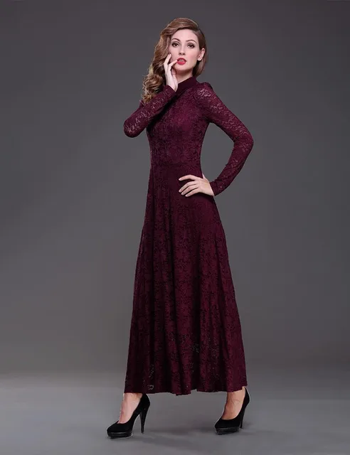 Long Wine Bridesmaid Dresses with Sleeves