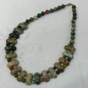 

6pcs/lot Natural Quartz Blood Stone Moonstone Hand-woven Colorful Choker Torque Energy Treat Camber Beaded Necklace Collar Free