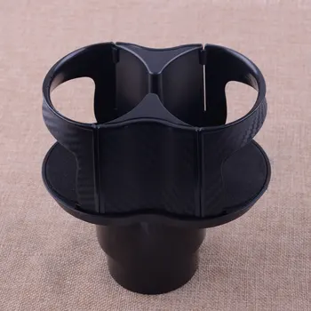 

CITALL 1PC Universal Carbon Fiber Style Car Two-in-one Center Console Drinking Bottle Water Cup Mounted Holder Rack