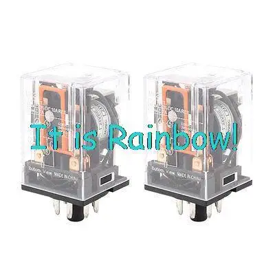 

Free Shipping DC 24V Coil Electromagnetic Power Relay 8 Round Pins DPDT MK2P 2 Pcs