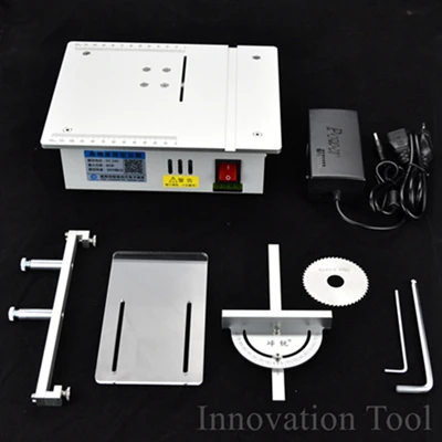 Настольная мини-пила для хобби ручной работы, деревообрабатывающая скамейка, сделай сам, модель, для рукоделия, режущая пила с адаптером питания DC24V, 3800 об/мин, металлическая рама - Цвет: Mini Table Saw