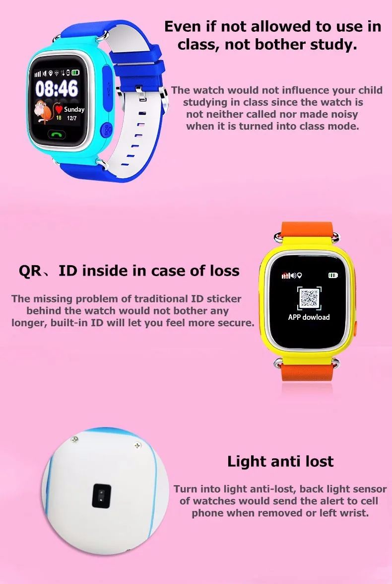 Из России Q90 gps телефон позиционирования модные детские часы 1,22 дюймов цветной сенсорный экран wifi SOS Смарт часы Детские Q50 найти