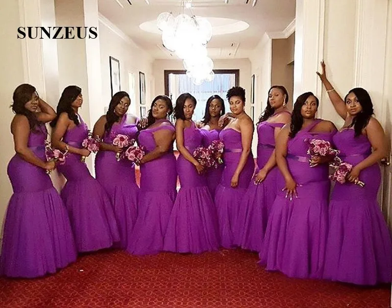 Фиолетовый Русалка платье невесты возлюбленная без бретелек Длинные фатиновые праздничные платья в африканском стиле Для женщин