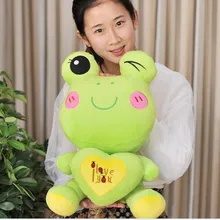Маленький размер милая плюшевая мультяшная игрушка в виде лягушек Мягкая Милая игрушечная лягушка с сердцем около 40 см