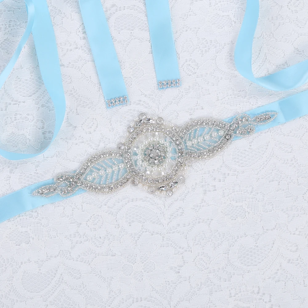 Inofin WH51 хрустальные свадебные аксессуары атласный ремешок для свадебного платья Свадебная лента пояс для вечерних выпускных платьев