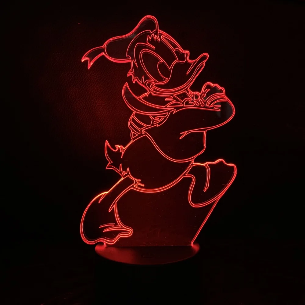 Мультфильм Дональд Дак 3D ночник USB сенсорный датчик Hoom декоративные огни детский ночник Дональд Дак светодиодный ночник