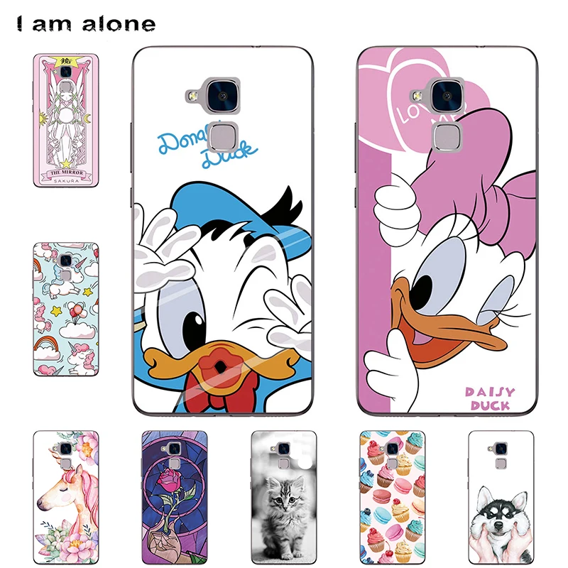 

I am alone Phone Case For Huawei Honor 5C 2016 5.2 inch Hard Plastic Mobile Fashion Cute Bag For Honor 7 Lite 2016 Free Shipping
