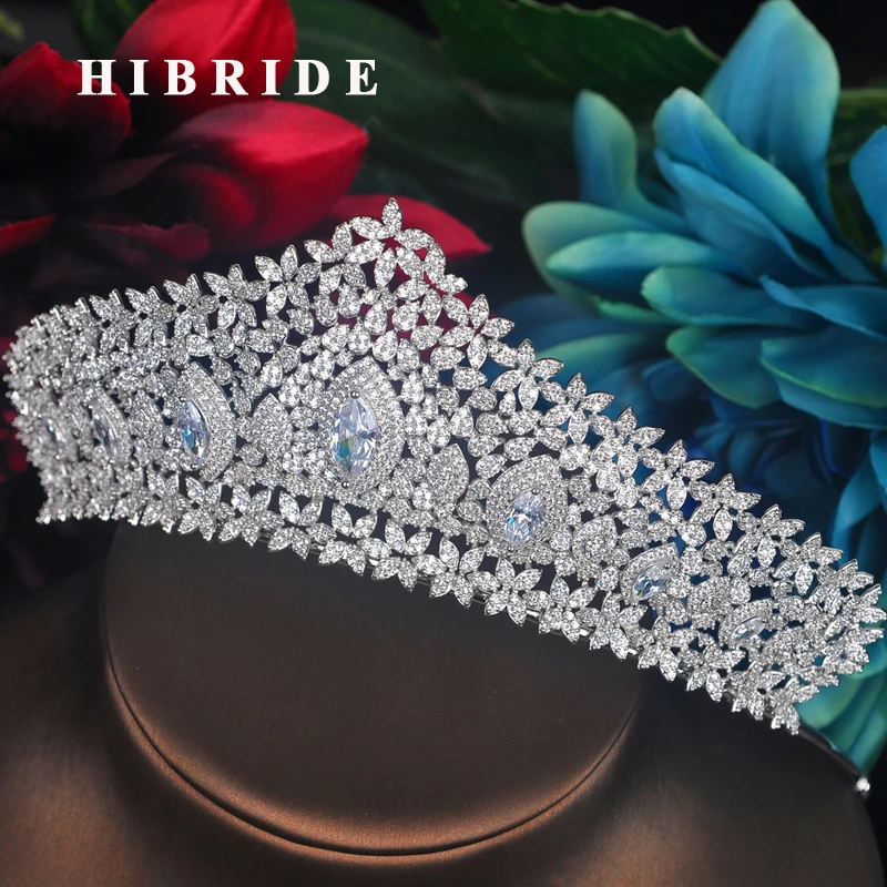 Женские свадебные тиары HIBRIDE роскошные диадемы и короны большого размера