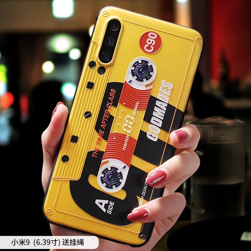 Retro Music tape classic Radio embossed Relief case For XIAOMI MI 9 MI9 MI9SE Redmi note 7 note7 Note7Pro cover |