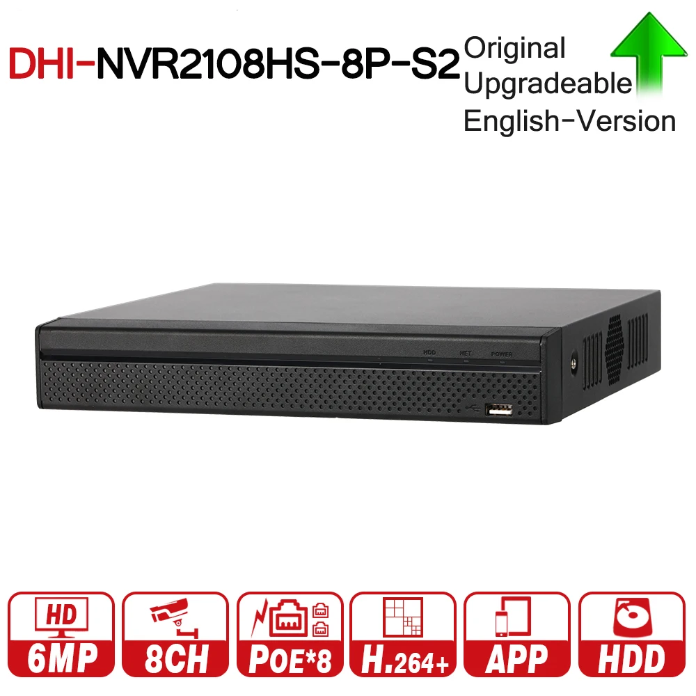 DH NVR2104HS P S2 4/8 CH POE NVR 1U PoE сетевой видеорегистратор Full HD 6MP запись для IP камеры с