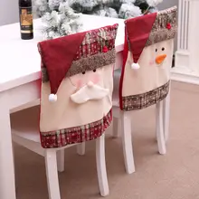 Милый Рождественский Чехол для стула Санта Клаус Снеговик украшения для домашнего стула задняя крышка