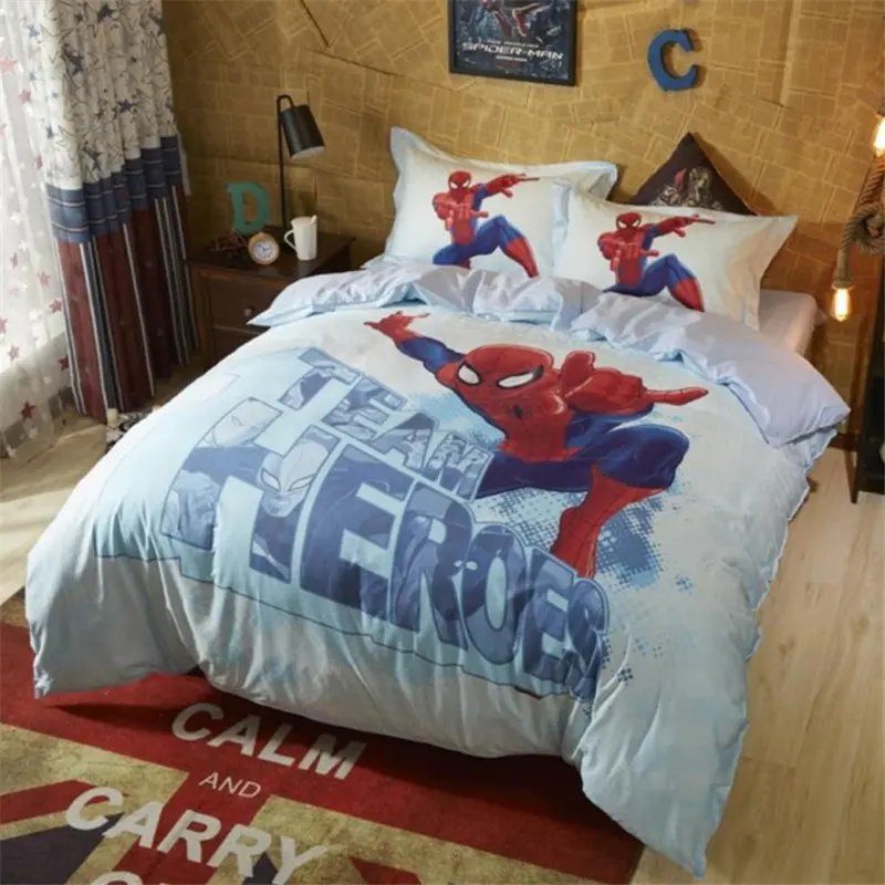 Детский хлопковый комплект постельного белья с изображением Человека-паука из мультфильма «Дисней», 1,5 м/1,8 м - Цвет: 13