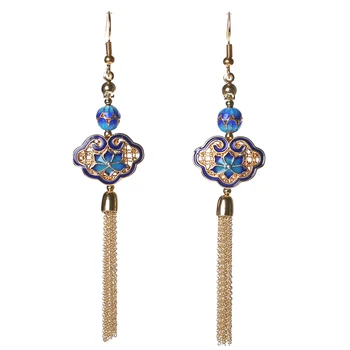 

2019 new retro ethnic style earrings long temperament earrings tassel earrings high-grade ear clip female