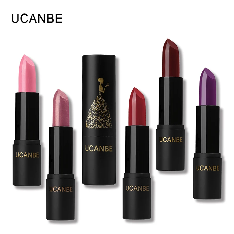 UCANBE, брендовая блестящая матовая губная помада, набор, макияж, 8 цветов, гладкий, увлажняющий, для полных губ, красная помада, ручка для губ, телесный оттенок, косметика