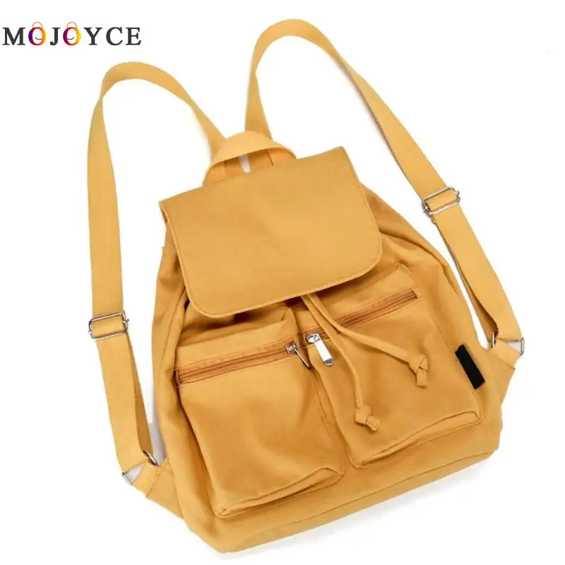 Mochila de lona para mujer, mochila informal, mochila de Color puro, mochila para adolescentes, mochila escolar, mochila femenina