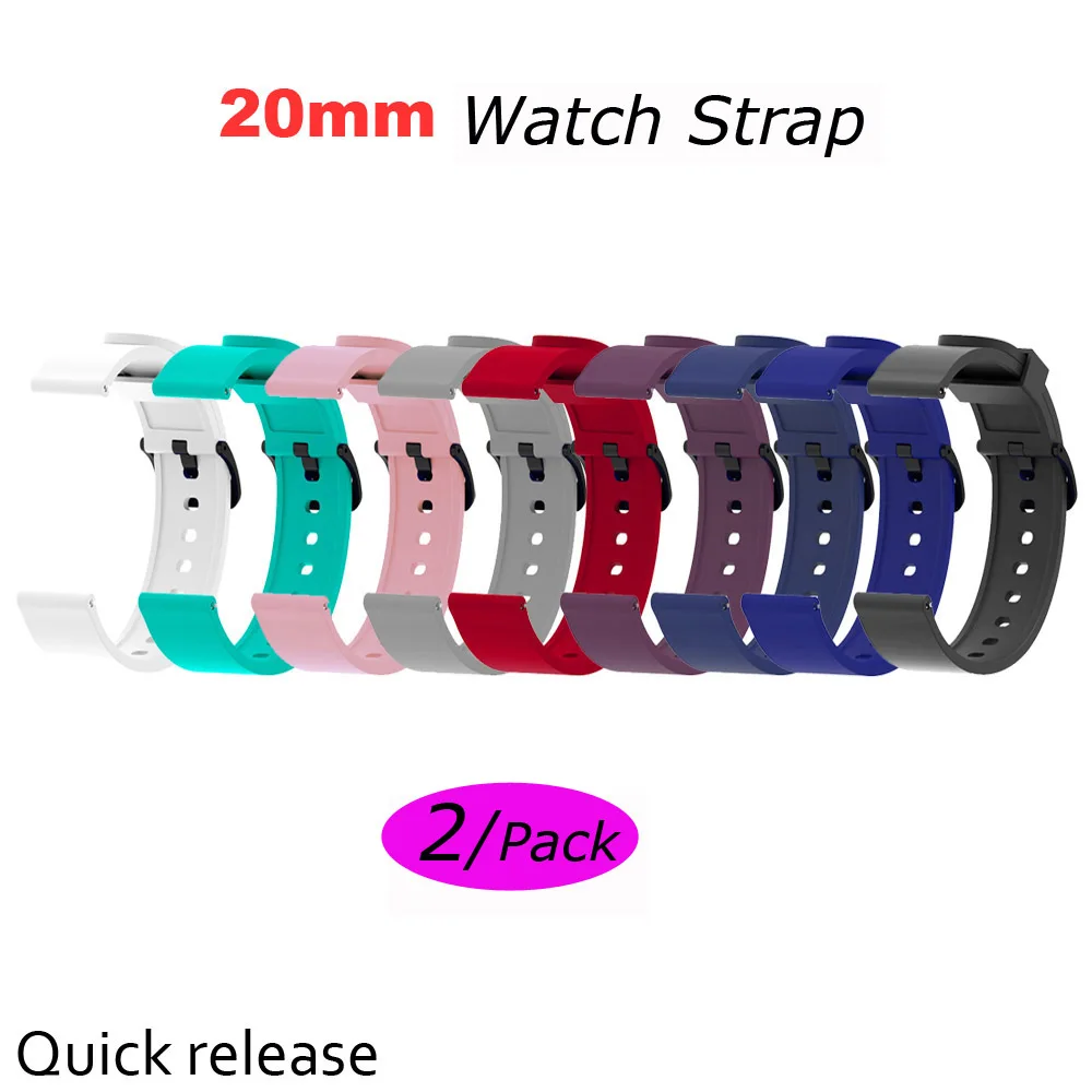 

For Xiaomi Amazfit GTS Bracelet Watchband Amazfit Bip Watchstrap Amazfit GTR 42mm Silicone Band 2Pcs