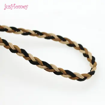 

20yard/lot soft Coffee leather Faux suede lace Braid cord rope string bracelet necklace craft gift diy strap
